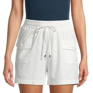 CALVIN KLEIN white Tie Waist Shorts size L